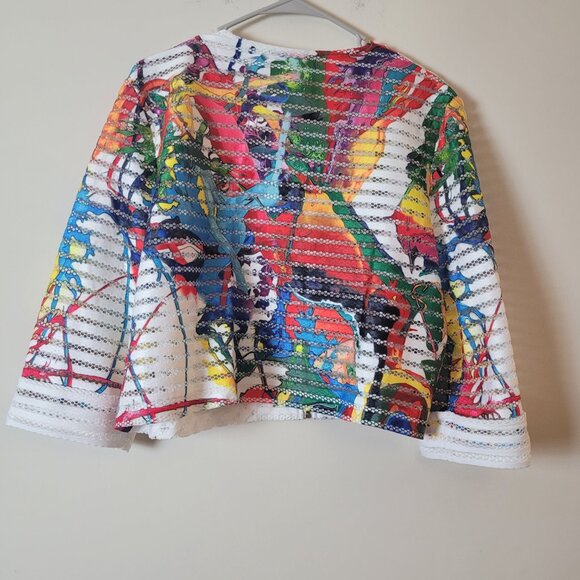 Rose Collection Dress & Jacket Womens 18 white Bright pop mesh A-line midi RC192 - Picture 9 of 16